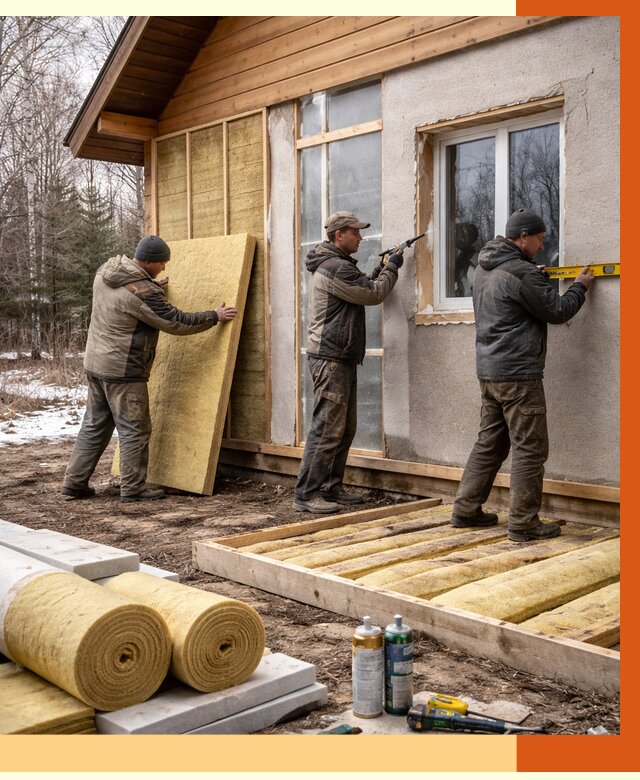 Утепление дачного дома в Сергиеве Посаде от 4861 руб/м2 — недорого | ТепломастерСгп